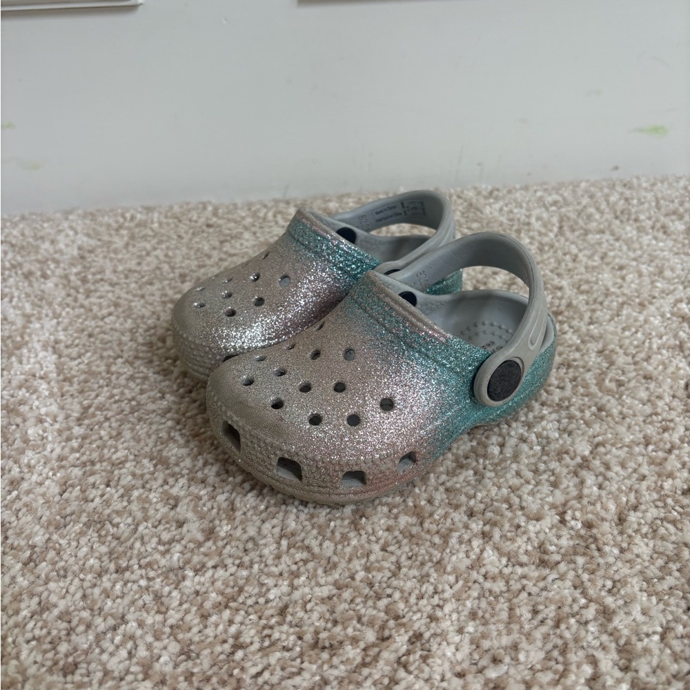 Glitter crocs girl toddler 5c